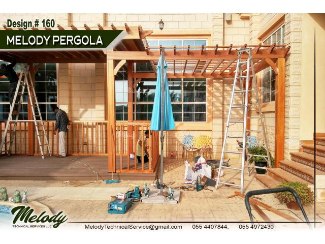 Summer Pergola UAE | Wooden Pergola Near Swimming Pool | Pergola Suppliers Dubai