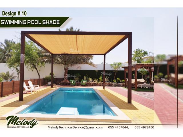 Summer Pergola UAE | Wooden Pergola Near Swimming Pool | Pergola Suppliers Abu Dhabi