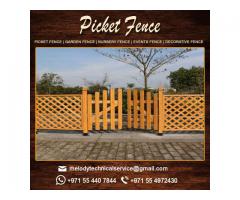 White Picket Fence with Gate | Outdoor Fencing Dubai | Wooden Fence Installation UAE