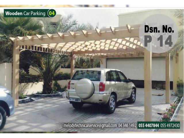 Wooden Car Parking Shades in Dubai | Wooden car Parking Shade Suppliers in Dubai