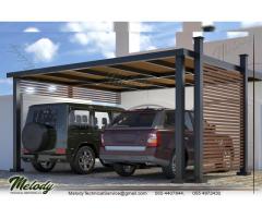 Wooden Car Parking Shades in Sidra 1 | WPC Car Parking Shade Dubai Hills Sidra 1