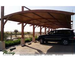 Wooden Car Parking Shades in Sidra 1 | WPC Car Parking Shade Dubai Hills Sidra 1