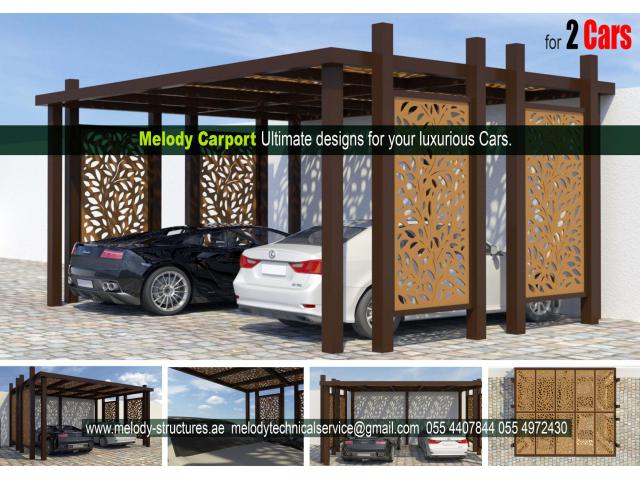 WPC Car Parking Shades in Abu Dhabi | Steel carport | Wooden Carport Dubai