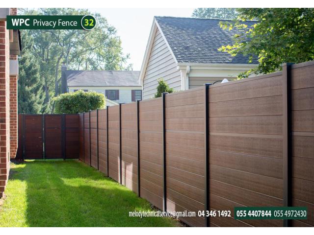 WPC Privacy Fence Supply with Installation UAE | WPC Wall Mounted Fence Dubai