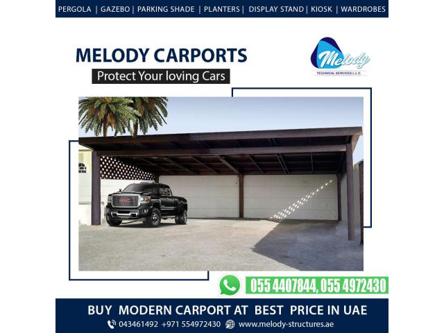 WPC Carport in Dubai | Wooden car Parking Shade Suppliers in Dubai