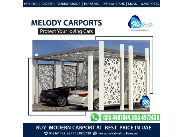 Wooden Car Parking Shades in Al Furjan | Steel Carports in Dubai