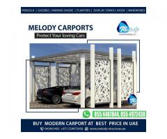 Wooden Car Parking Shades in Al Furjan | Steel Carports in Dubai