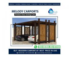 Wooden Car Parking Shades in Al Furjan | Steel Carports in Dubai