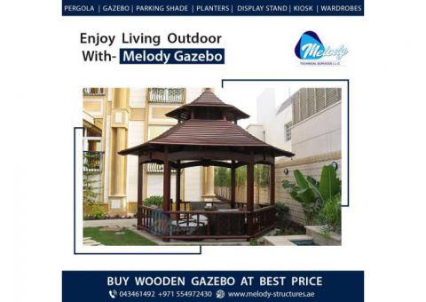 Wooden Gazebo in Discovery Gardens | Gable Roof Gazebo in Dubai