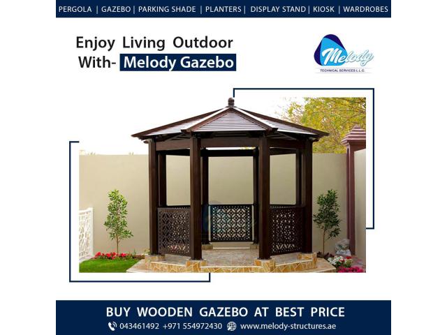 Wooden Roof Gazebo Suppliers in UAE | Gable Roof Gazebo | Gazebo in Dubai
