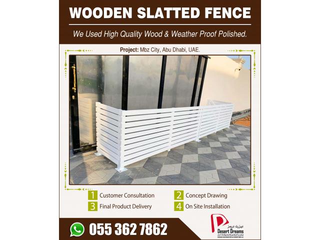 Wooden Slatted Fence Dubai | Arabian Ranches | Abu Dhabi | UAE.