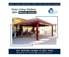 Wooden Roof Gazebo | Gable Roof Gazebo | Gazebo Suppliers in Dubai