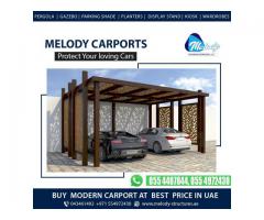 WPC And Steel Carports Suppliers in Dubai | Buy Wooden Car parking Shades in Dubai