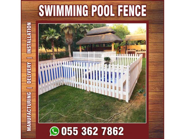 Pool Area Wooden Fences Uae | Nursery Kids Fences | Long Area Fences | Uae.