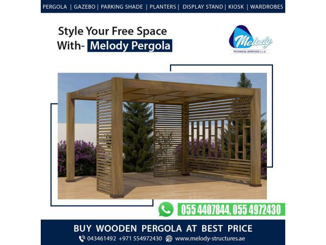 Patio pergola in Dubai | Pergola wooden in Dubai | Seating Area Pergola Suppliers