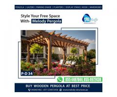 Balcony Attached Pergola | Pergola With Decking | Wooden Pergola Suppliers in Dubai