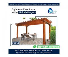 Balcony Attached Pergola | Pergola With Decking | Wooden Pergola Suppliers in Dubai