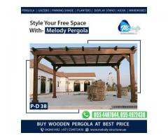 Wooden Pergola In Palm Jumeirah | Seating Area Pergola Arabian Ranches Dubai UAE
