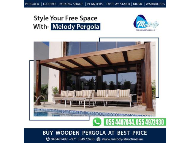 Swimming Pool Covered Pergola | Balcony Attaché Pergola | Garden Pergola Dubai, UAE