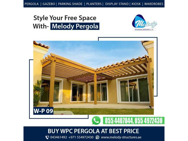 wooden pergola in Springs | WPC Pergola in Dubai | Aluminium Pergola Suppliers in Dubai