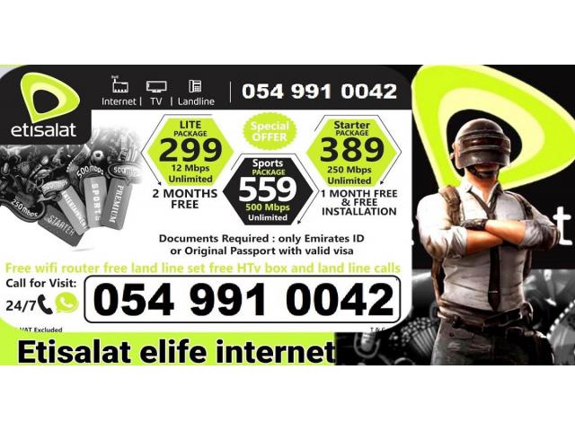 Call/WhatsApp 054 991 0042 for Etisalat eLife Home Internet WiFi Plans in Al Ain