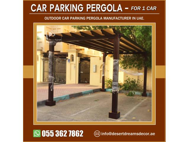 Car Parking Wooden Pergola Abu Dhabi | Car Parking Shades Suppliers in Uae.