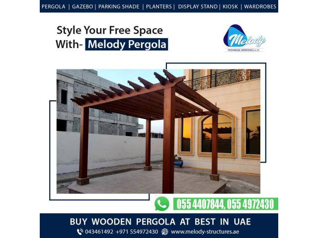 Pergola For Balcony | Home Attached Wooden Pergola | Dubai Garden Pergola