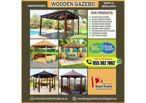 Outdoor Wooden Roofing Gazebo in Uae | Design and Build Gazebo Dubai.