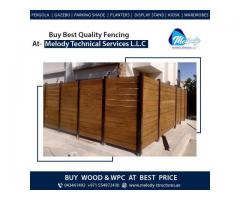 wooden PWC Fence supply with installation in Dubai Abu Dhabi Sharjah UAE