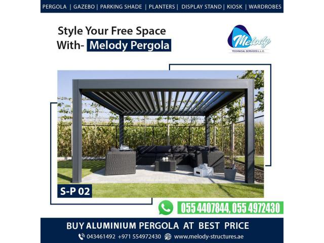 Pergola in Green Community | WPC Pergola | Aluminium Pergola Suppliers Dubai Abu Dhabi UAE