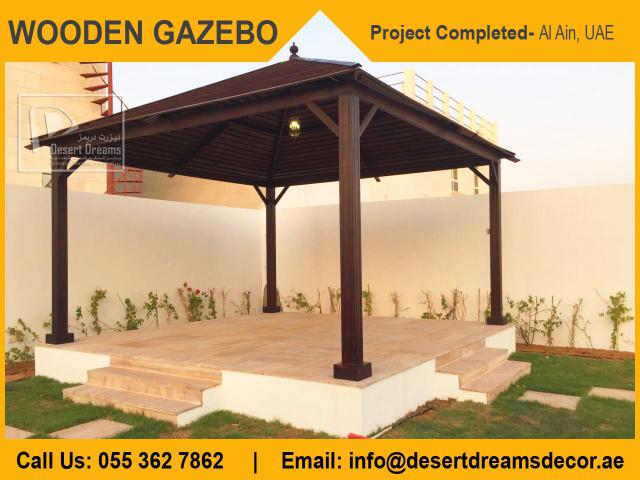 WPC Decking Gazebo in Uae | Solid Wooden Decking Gazebo Dubai.