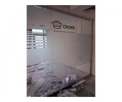 SHOWER/OFFICE Glass Partition ,Sand Blasting, Lamination Film installation 052-5868078