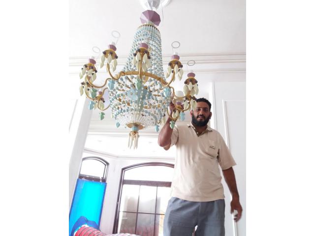 Call us -052-5868078 for Professional Chandelier Installation, Cleaning, Electrification Services
