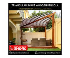 Modern Design Wooden Pergola in Uae | Wall Attached Pergola | Large Area Pergola Uae.