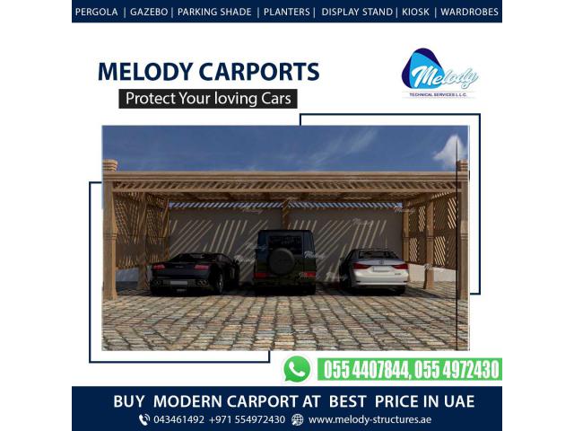 Car Wooden Shades in Dubai | Wooden Car Parking Shades Suppliers UAE