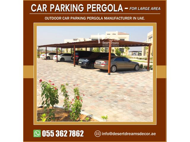 Wooden Pergola Car Parking Area in Uae | Car Parking Shades in Uae.