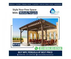 Composite Wood pergola in Meadows | WPC Pergola in Mudon | Pergola in MBR City