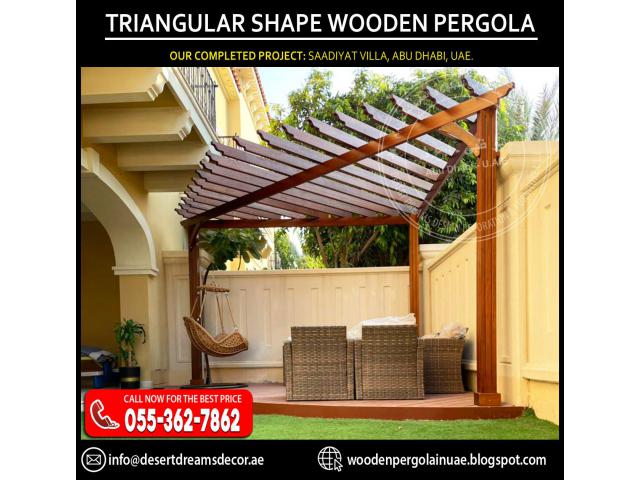 Bamboo Roofing Wooden Pergola in UAE.