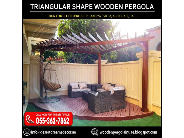 Bamboo Roofing Wooden Pergola in UAE.