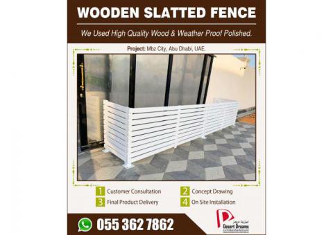 Privacy Wooden Slats | Wall Mounted Slatted Fences | Horizontal Wood Fencing Uae.