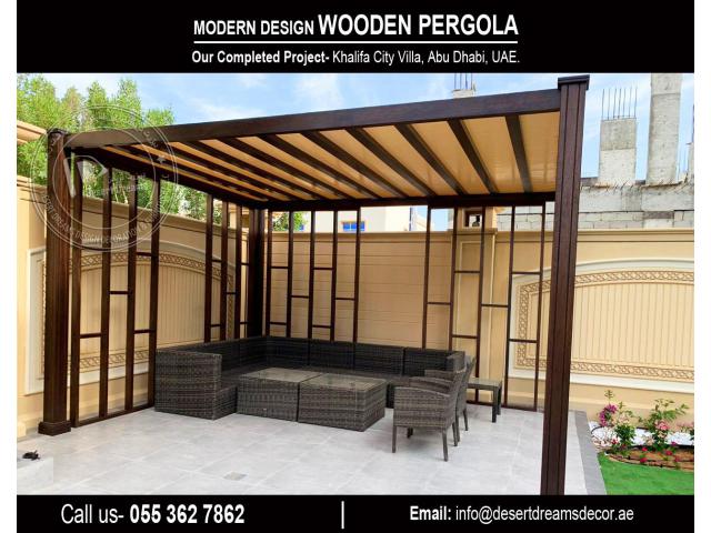 Garden Pergola Design in Uae | Sun Shades Wooden Pergola | Dubai.