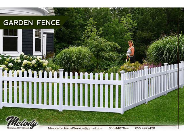 picket fence in Dubai | Wooden Fence in Garden Area | fence installation in Dubai