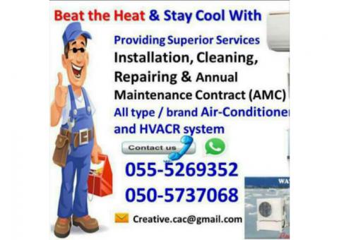 ac maintenance 055-5269352 ajman split ac gas cooling repair clean