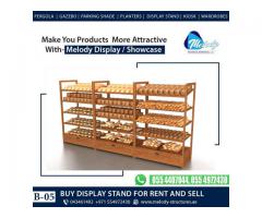 Wooden Bakery Rack Suppliers in Dubai | Bakery Wooden Shelves Design