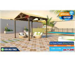 Wooden Pergola Triangular Shape in Uae | Modern Design Pergola | Aluminium Pergola.