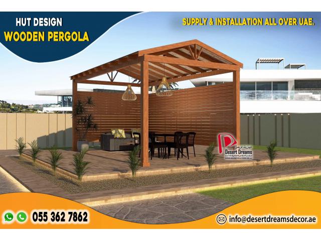 Wooden Pergola Triangular Shape in Uae | Modern Design Pergola | Aluminium Pergola.