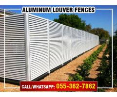 Aluminum Louver Fences in Uae | Aluminum Wall Mounted Slatted Fences.