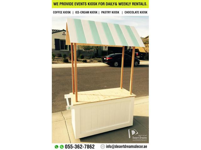 Coffee Kiosk and Ice Creams Kiosk for Events in Uae | Rental Fences | Daily Rental | Weekly Rental.