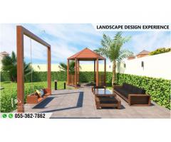 Landscape Design Service in Uae | Wooden Pergola Swing | Wooden Gazebo Uae.