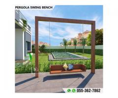 Landscape Design Service in Uae | Wooden Pergola Swing | Wooden Gazebo Uae.